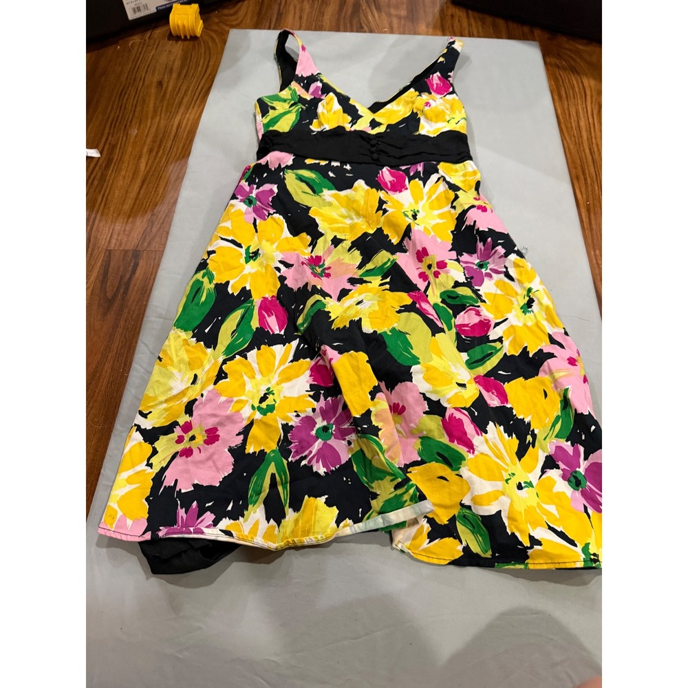 Garden Party Women B. Smart Floral A-Line Dress 6 Multicolor